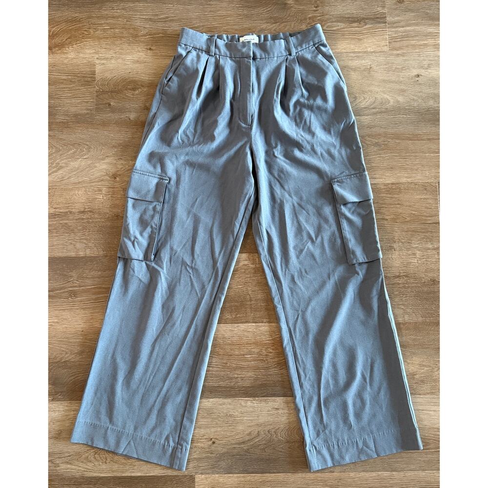 Abercrombie & Fitch Gray Wide-Leg Cargo Pants Size 31 / 12L Trouser | Y2K